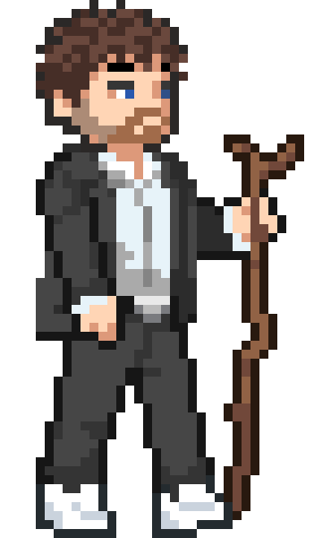 Animated pixel walking figure